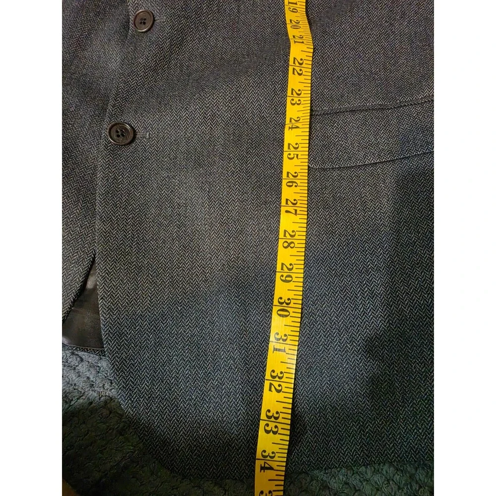 Brooks Brothers 346 Grey Herringbone Lambswool Blazer Sport Coat Mens 48 RG